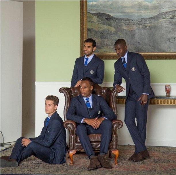 thakkerjay's tweet photo. Suit up!! @didierdrogba @mosalah22 @marcovanginkel @Rami7oficial #Hackett #clubsuits #CFC http://t.co/FN621k2jqh