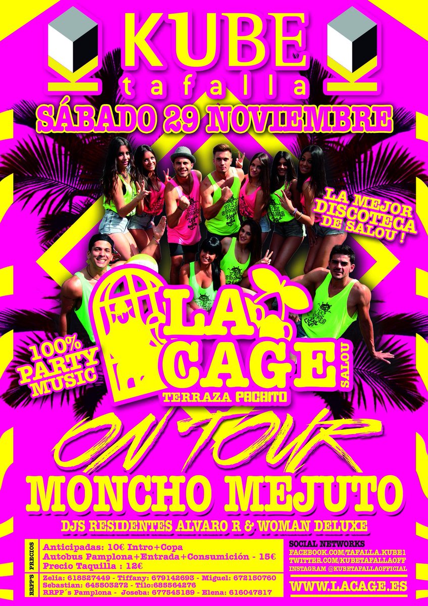 KubeTafallaoff's tweet photo. SORTEO 10 pases /SÁB.29 Nov/ LA CAGE SALOU - PACHITO OFFICIAL TOUR! Equipo La Cage camareros, djs...  Haz RT&amp;FOLLOW!! http://t.co/pJ9R2j3saY