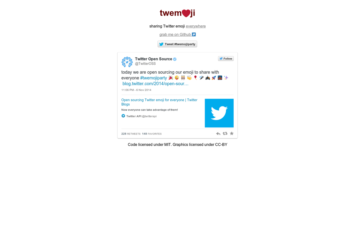 ProductHunt's tweet photo. twem❤ji: Open source emojis from Twitter http://t.co/3Jn8yyNLUR via @DylanLaCom on @producthunt http://t.co/AdG43tCeed