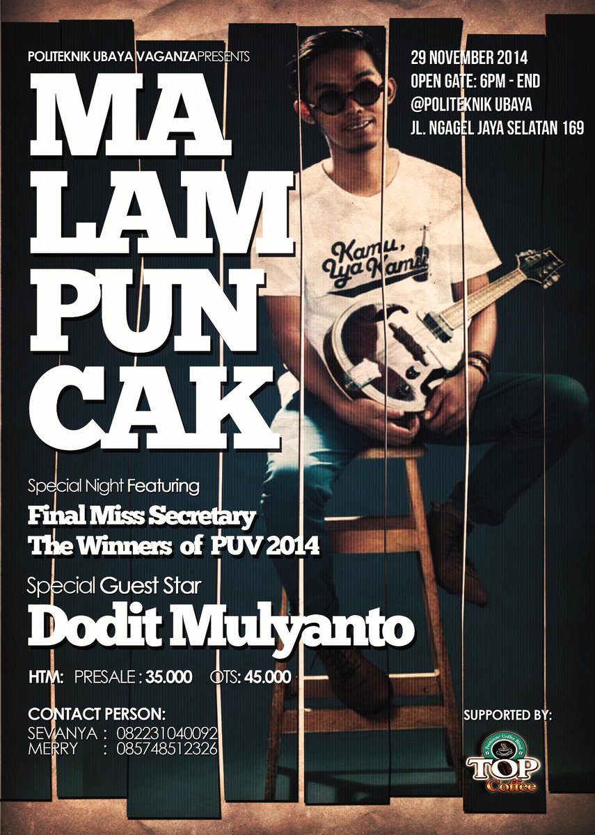 Bulan ini mas <a href="/Dodit_Mulyanto/">Dodit Mulyanto</a> main ke Politeknik UBAYA Vaganza lho :D <a href="/DoditFc_Jatim/">DODIT FC JATIM</a> <a href="/Dodit_Muliyanto/">Dodit Fans Club</a> <a href="/DoditFc_Banten/">Dodit FC BANTEN</a>