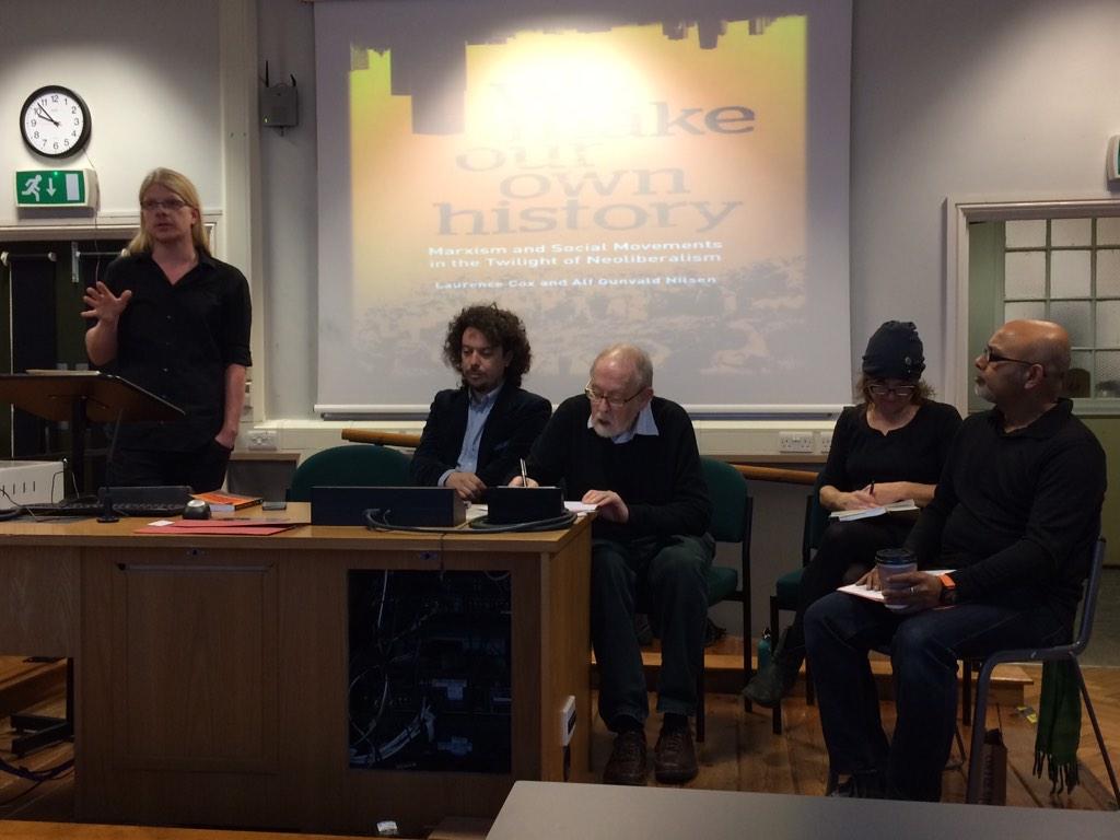 PlutoPress's tweet photo. @alfgunvald @PoMoGandhi @lesleybikes Colin Barker and Laurence Cox launching WMOOH at #HM2014 http://t.co/f5Lm1e14KY
