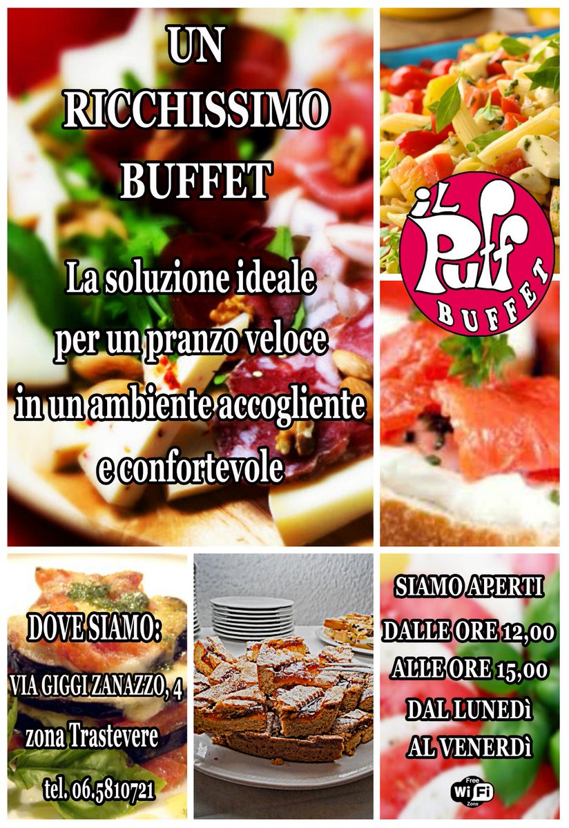 Il_Puff's tweet photo. Il nostro buffet con 30 tipi di piatti a scelta A SOLI 10 EURO vi aspetta dal lunedì al venerdì, dalle 12 alle 15! http://t.co/hzo57XSa3T