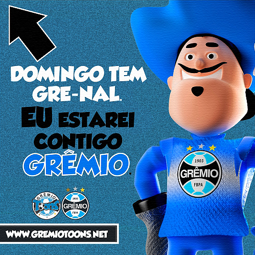 GREMIOTOONS's tweet photo. Domingo tem clássico! Quem é #gremistadesdecriancinha e vai torcer e jogar junto com o Tricolor dá RT. http://t.co/Uz1skVUZw6