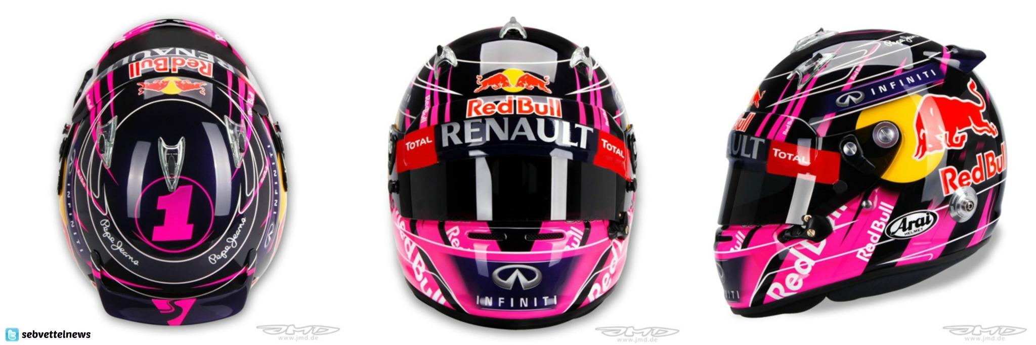 Twitter 上的sebastian Vettel Fan Page Sebastian Vettel S Helmet Design For The Braziliangp Pink Panther F1 Http T Co Kq9cu3v1jd Twitter
