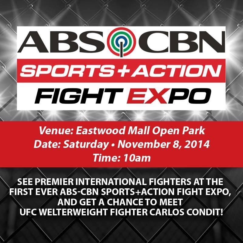 SportsAndAction's tweet photo. Go to the ABS-CBN Sports+Action Fight Expo for a chance to meet UFC Welterweight Carlos Condit! #rockitwithcondit http://t.co/4DjqaXgPZS