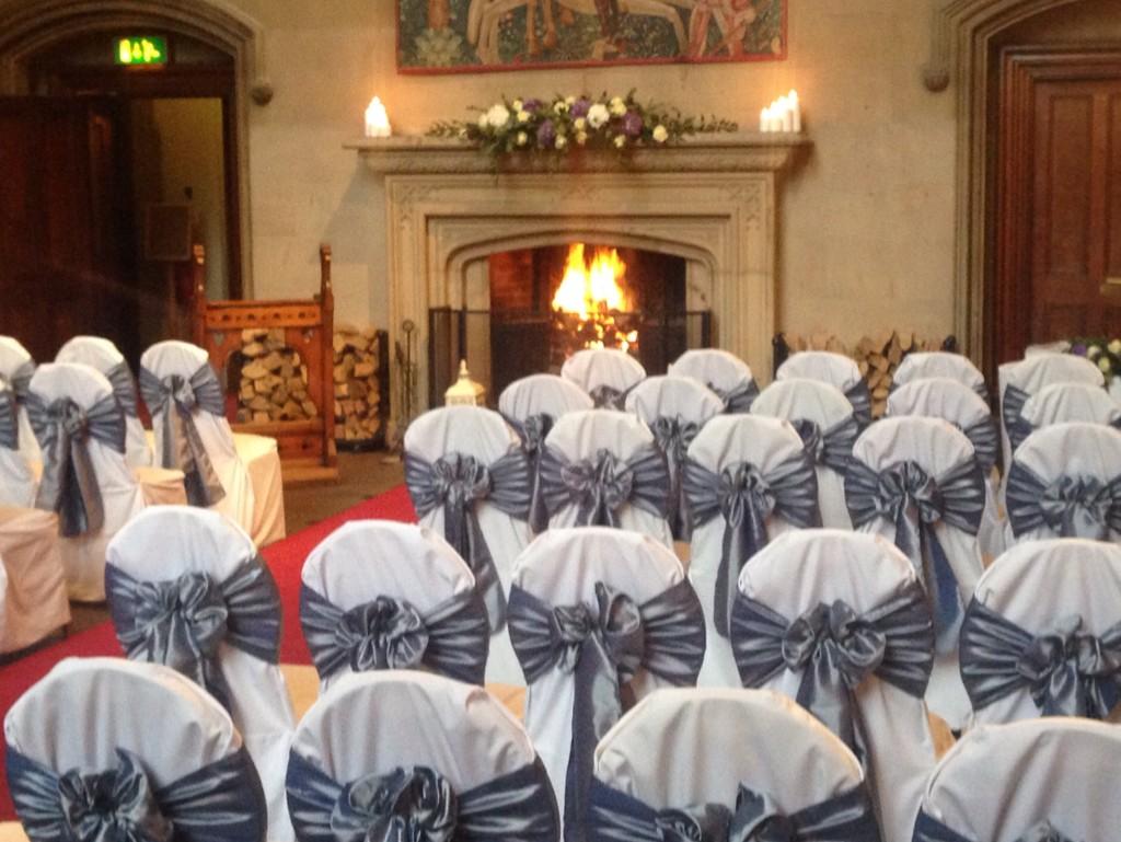 SimplyBowsNLand's tweet photo. @MatfenWeddings @matfenhall Congratulations to Claire and Jamie, today's choice was steel blue taffeta :) http://t.co/kQY8CqvL5C