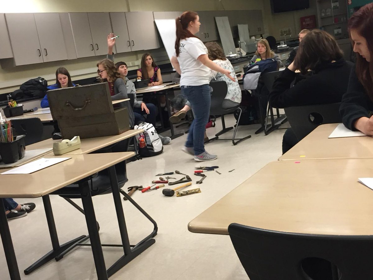 ZacharyBeth's tweet photo. Mrs. Westra modeling thinking and sorting with tools. @PennPride365 #pennpride365 #EC #pennscience @westra_science http://t.co/mGjWBzFixc