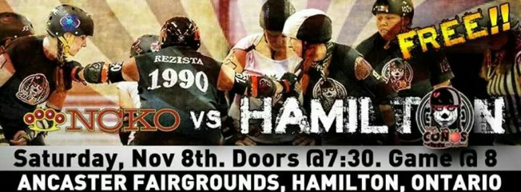 FREE roller derby Sat Nov 8 Ancaster Fairgrounds just outside #HamON - fun for everyone! vs. BUFFALO PLS RT