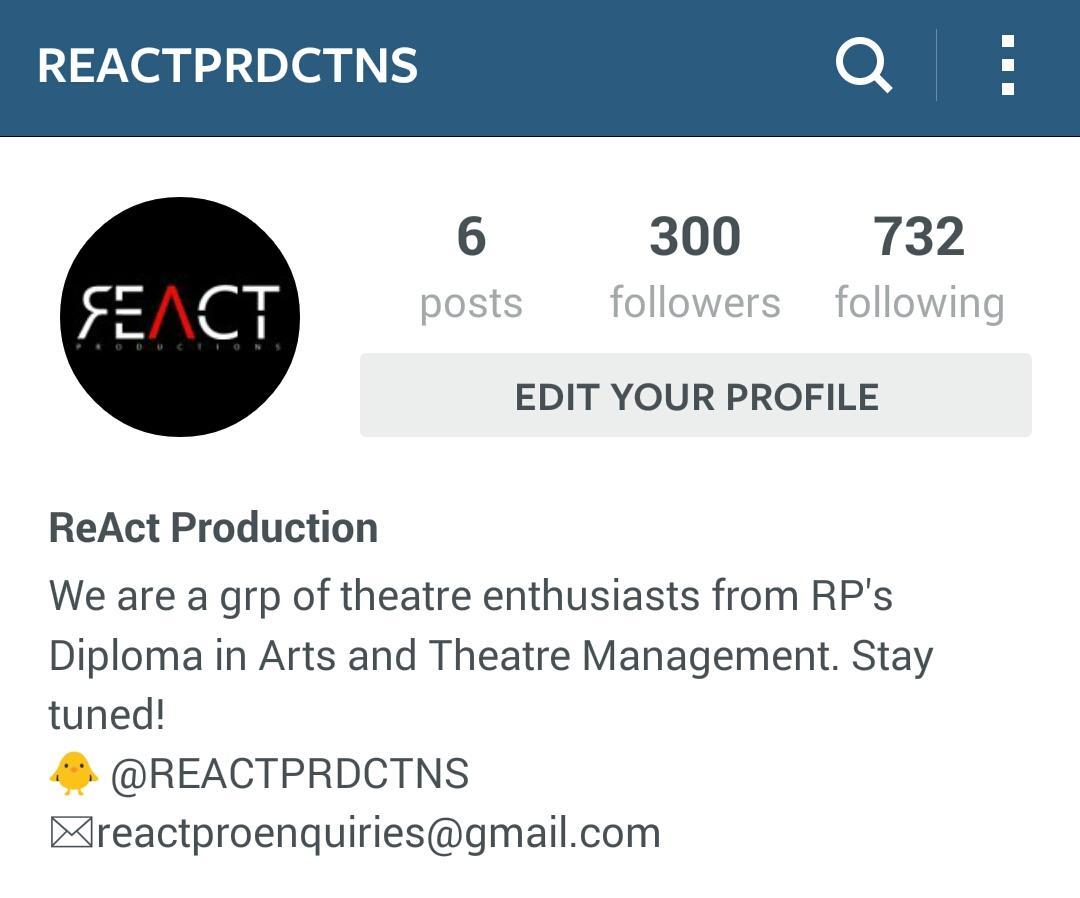 REACTPRDCTNS's tweet image. In just 60 hours, 300 followers on instagram! Thanks for your support, continue to spread the love! #timetoreact