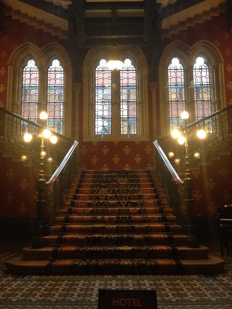 Am stupidly excited that I'm in the place where the spice girls wannabe video was filmed #bigkid #staircase
