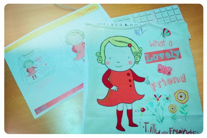TillyandFriends's tweet photo. First fabric sample for the Tilly and Friends t-shirt going on sale at @Tesco in the new year! #licensing http://t.co/328Z1mAEbG
