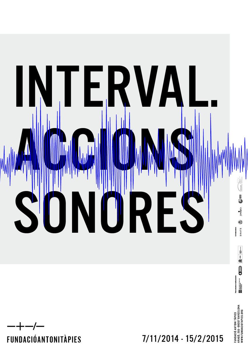 dosgrapas's tweet photo. Cartel para "Interval. Acciones sonoras" @fundaciotapies #exhibition #brianeno #tàpies #barcelona http://t.co/bZUjClUWJK