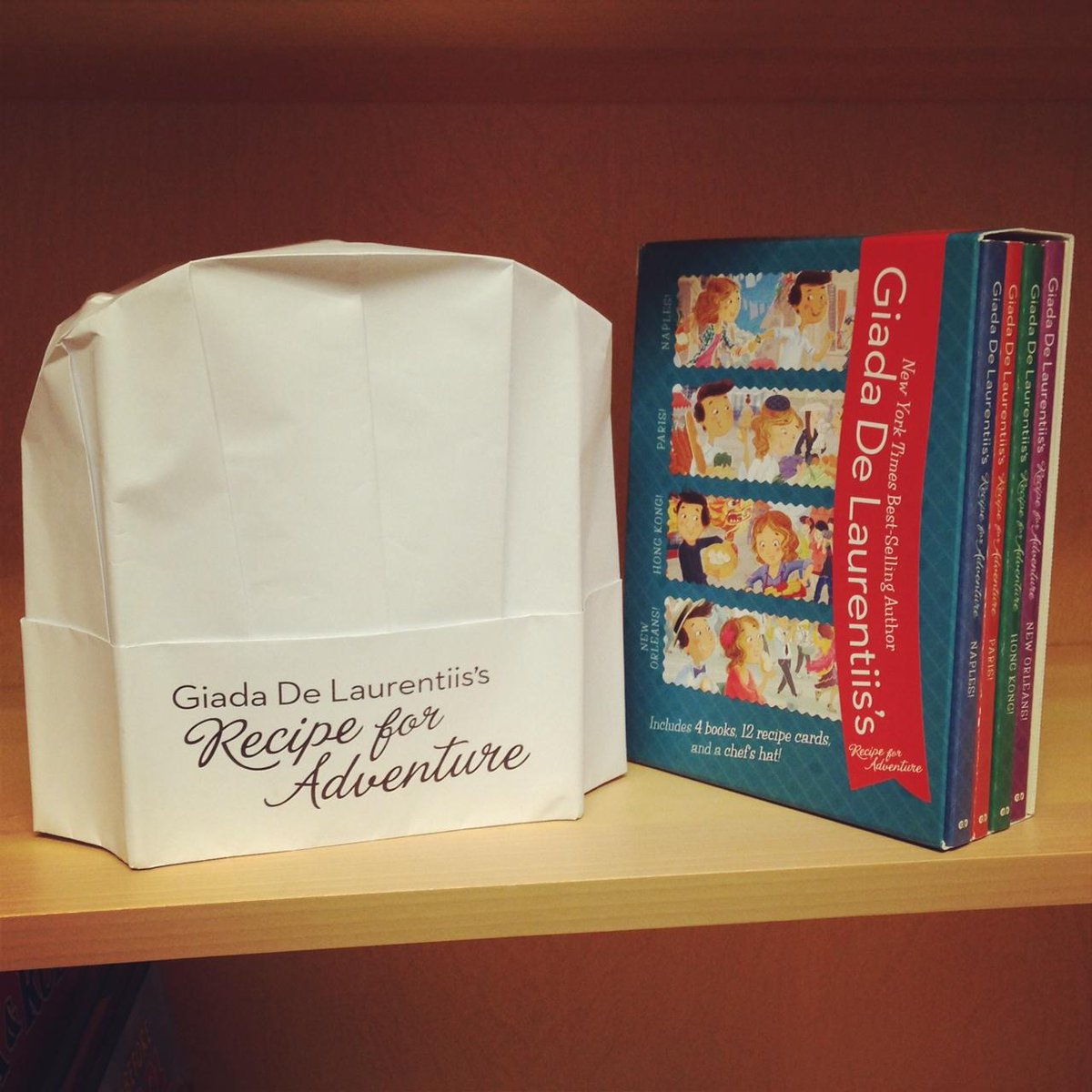 penguinkids's tweet photo. The #RecipeForAdventure box set is a perfect gift! Includes 4 @GDeLaurentiis books +  toque: http://t.co/4ExVJ3TWR6 http://t.co/rgHGANxwMF