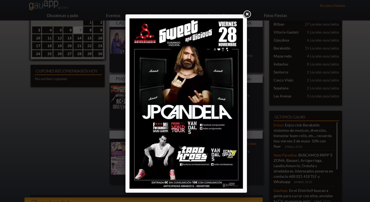gauapp's tweet photo. Viernes 28 será un viernes de mucho VICIO! @SweetanVicious te trae a @jpcandela y @taaokross ! http://t.co/ZGZ4h7TVUR http://t.co/qbSPyxPXAY