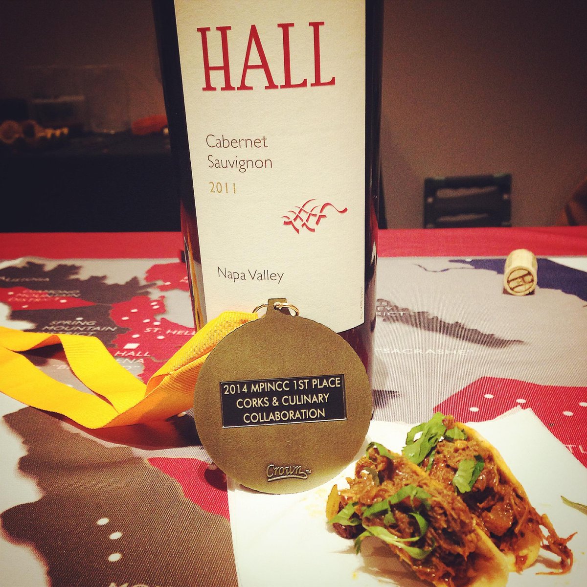 HALL took 1st place for 2011 #cabernet at <a href="/MPINCC/">MPINCC</a> awards, paired to <a href="/Feast_Catering/">Feast Catering</a> #sonoma duck tacos. <a href="/SonomaChat/">Sonoma Chat</a>