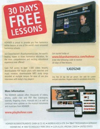 harmonicasdirct's tweet photo. 30 Days of free lessons with every new Hohner harmonica. Enter the code on the enclosed pocket guide. #harmonicas http://t.co/VdNYoecWH9