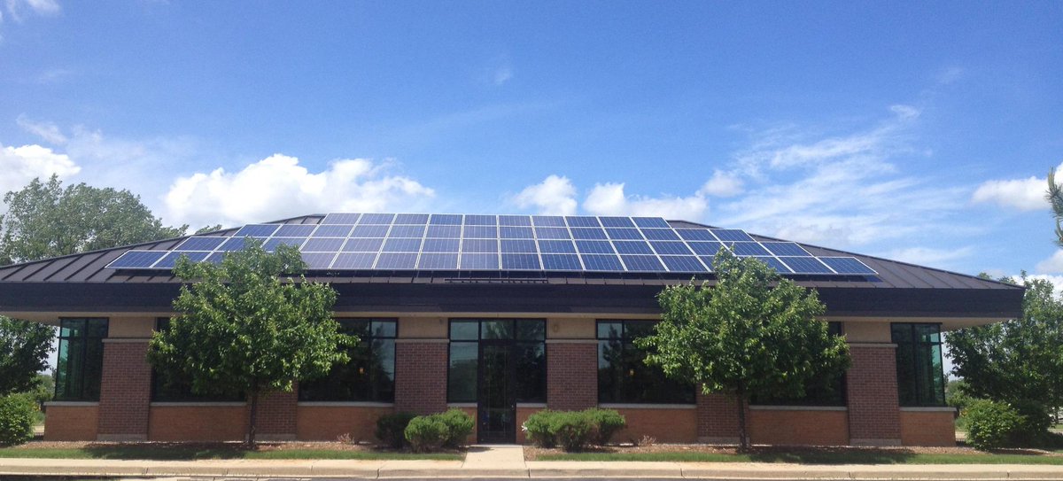 Here is a picture of our system! We generate about 18,500 kWh per year- enough to power TWO HOMES! 
#energyefficiency