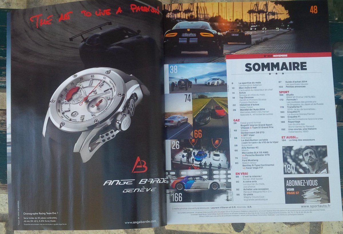 Allez pour ceux qui n'ont pas le tps d'avoir en main le Sport Auto: au sommaire le GT (garde-temps) Racing Team Evo1!