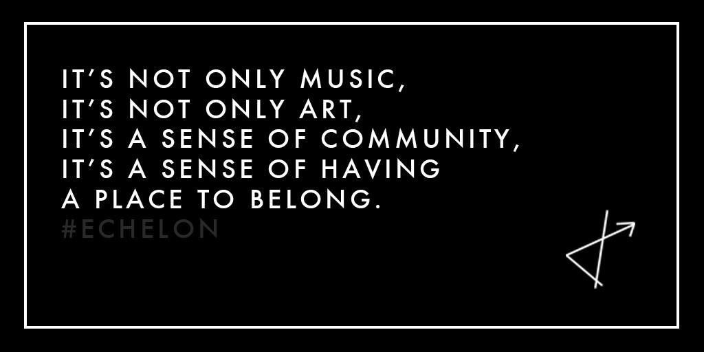 JaredLeto's tweet photo. It's not only music,
It's not only art,
It's a sense of community,
It's a sense of having a place to belong.
#ECHELON http://t.co/c6OHFwK1nC