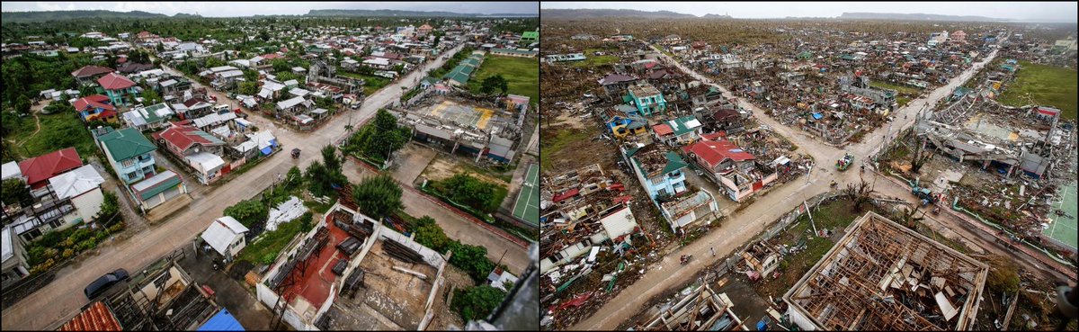 CARE's tweet photo. BEFORE &amp; AFTER: One year ago, #TyphoonHaiyan devastated the #Philippines. http://t.co/A57ncNWW7w http://t.co/CUJXUBJnqe