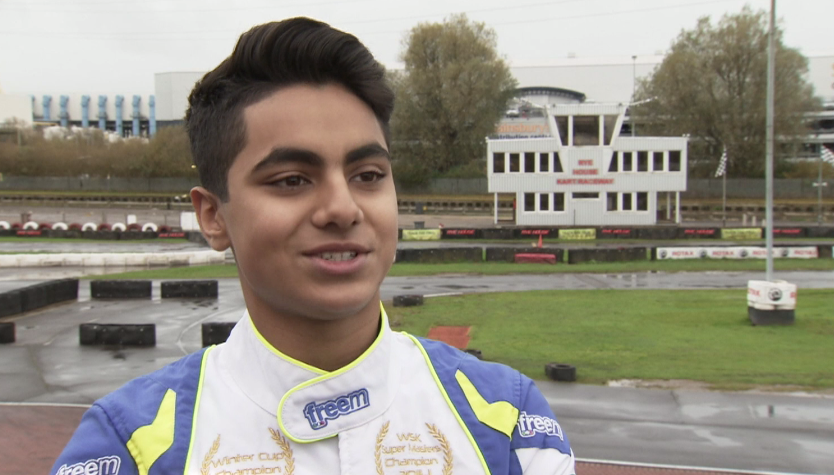 SkySportsNews's tweet photo. On #SSNHQ: We hear from young World Karting champion Enaam Ahmed, who has hopes of becoming a future F1 star. http://t.co/xh6eHHs192