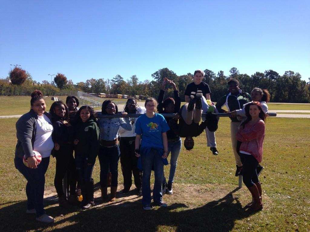 conwayavid's tweet photo. Just a "friendly" game of kickball today w/ these kiddos! C/O '15❤️ http://t.co/79lrJeqdrh