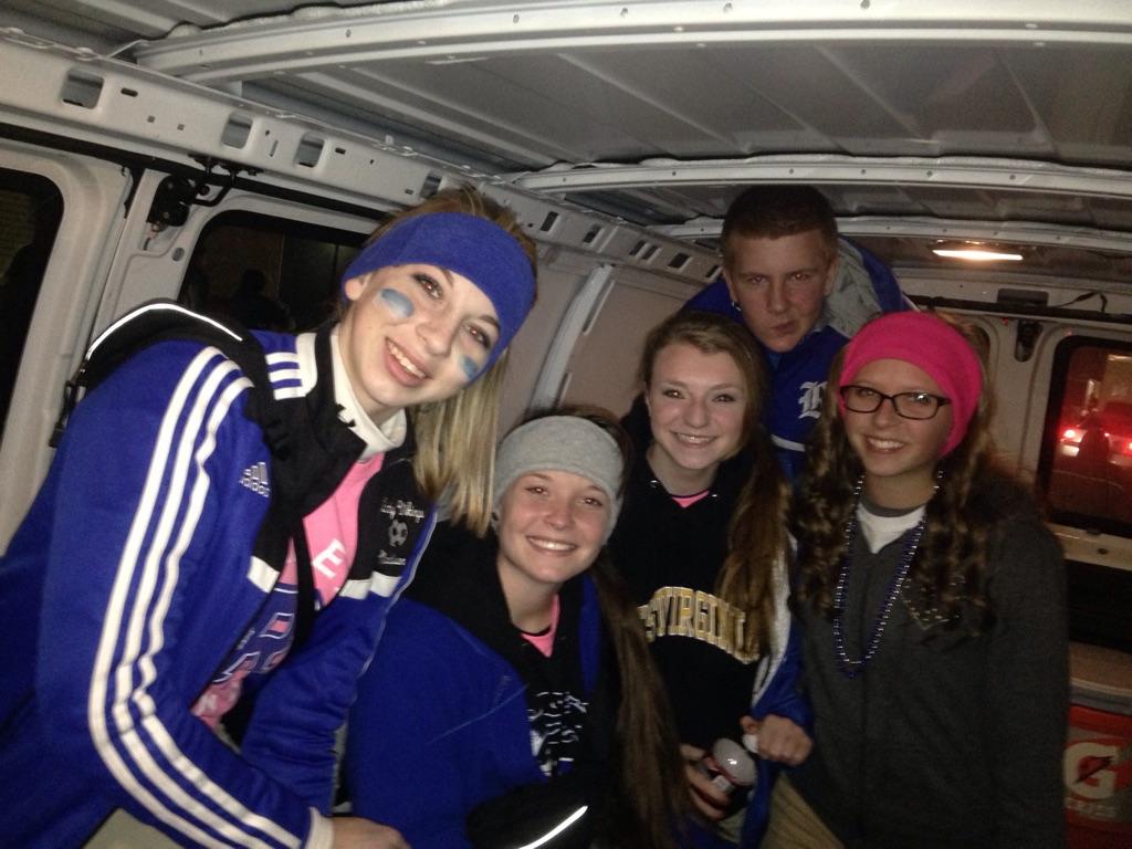 mlough6's tweet photo. @RipleyAT: Senior Athletic training staff staying warm before the #BattlefortheHatchet http://t.co/Jv00HO2uTK