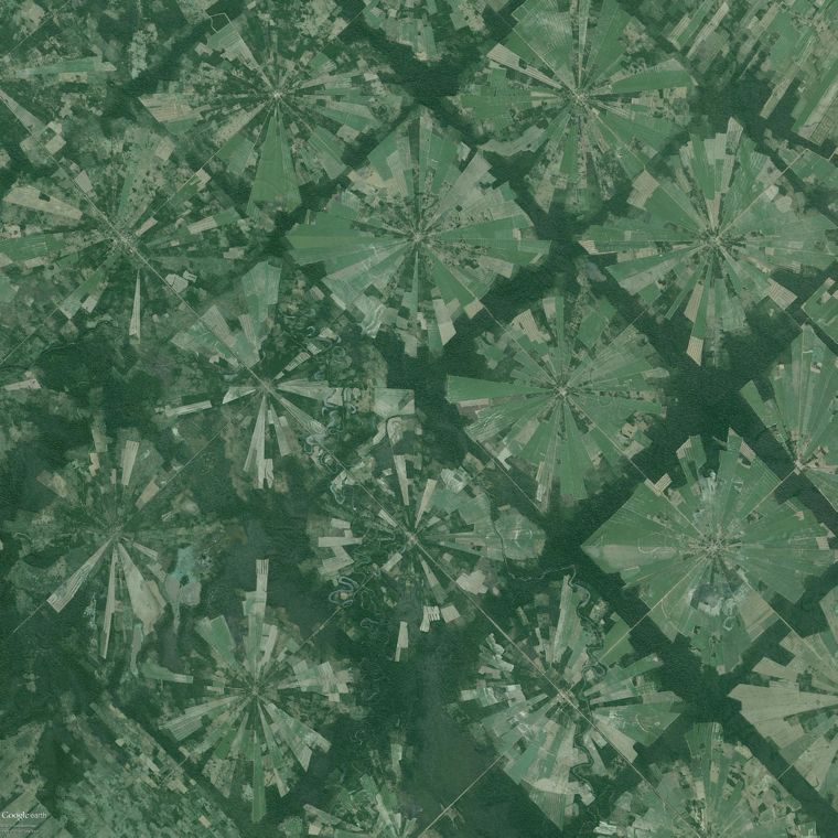 Earthjustice's tweet photo. MIND-BLOWING: Satellite pic of our huge impact on the planet >> Bolivia's ravaged #rainforest. http://t.co/XQbwpdTZDd http://t.co/EQKmk4lhi7
