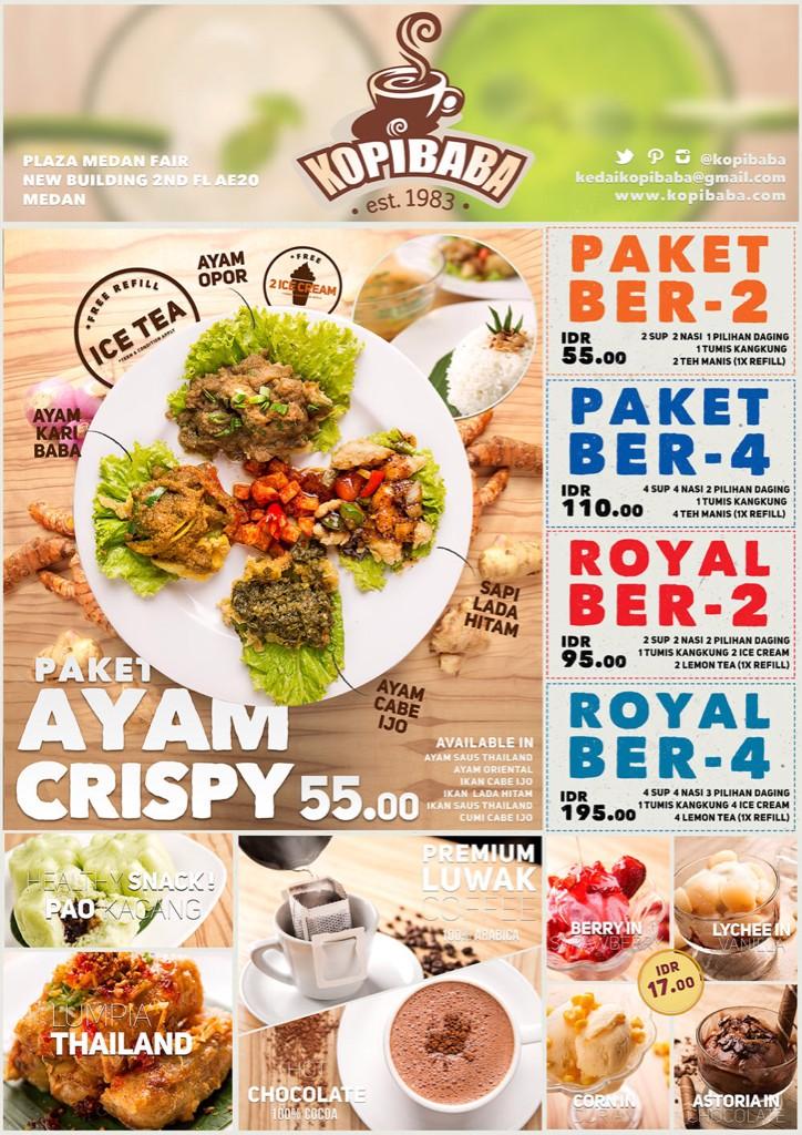 Makan ber-4 tetap hemat di <a href="/kopibaba/">kopibaba</a> Plaza Medan Fair Mulai dari Rp 110rb (Free Ice Tea &amp; Ice Cream) s&amp;k