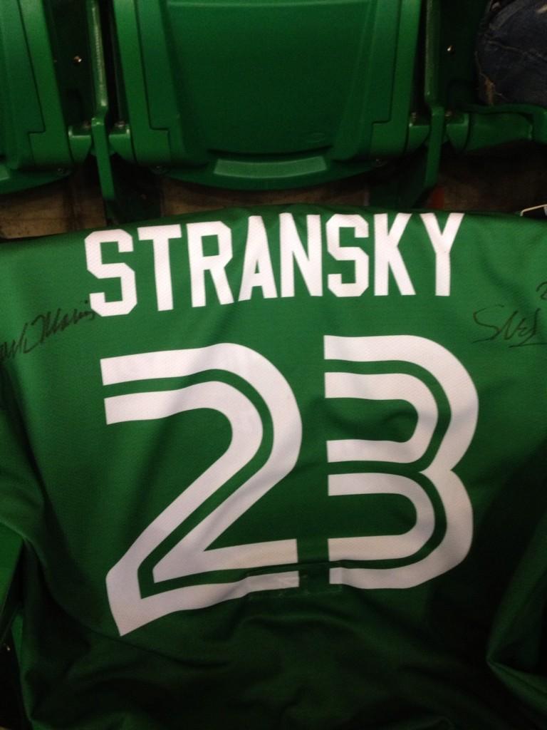 Got the hardest working and one day PA legend <a href="/stranas83/">Simon Stransky</a> jersey tonight #StarInTheMaking