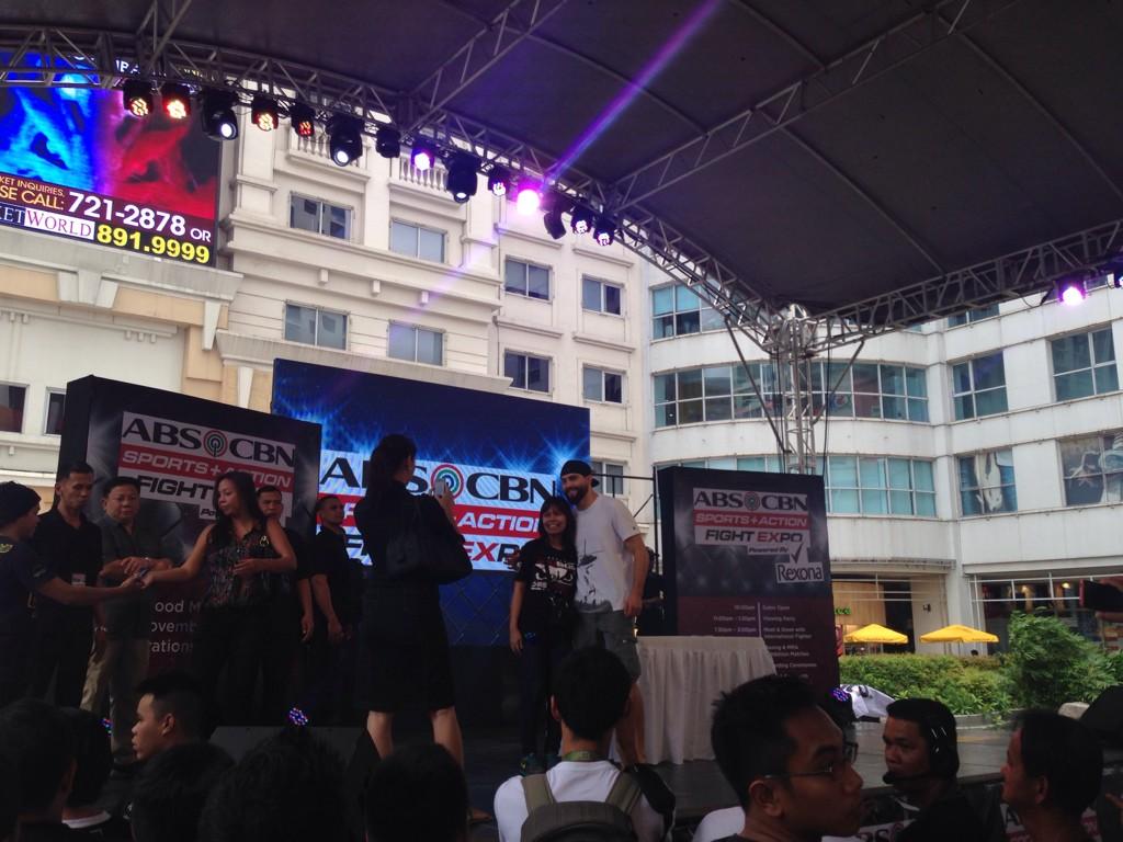 UFC_Asia's tweet photo. At Eastwood Mall Manila with Carlos Condit meeting Filipino fans, we love you! @BallsChannel #rockitwithcondit http://t.co/fiJjs75Y7m