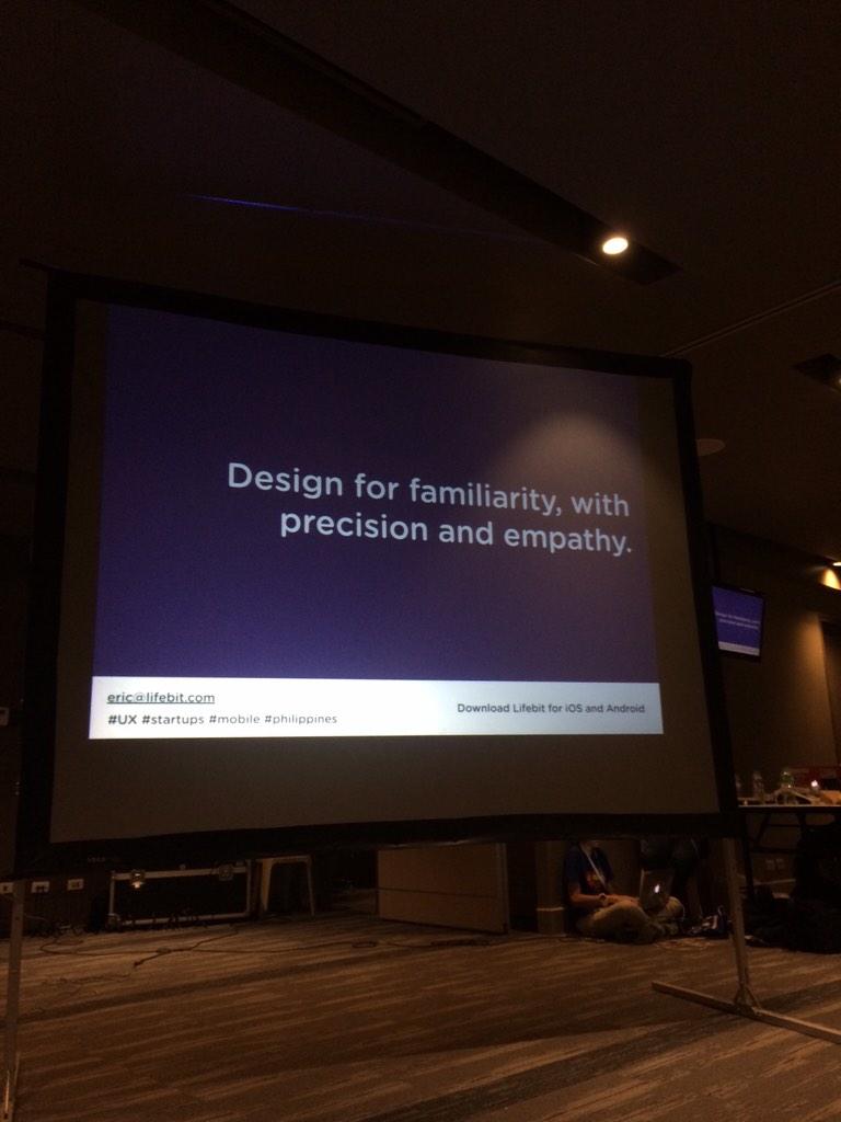 TomasinoWeb's tweet photo. "Design the Product as a User." - Eric Su #ffcph #PWDO #FFC2014 http://t.co/R3oKTCqeL2
