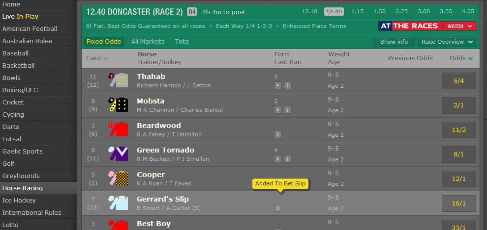 For those asking, Gerrard's Slip is 16/1 today...