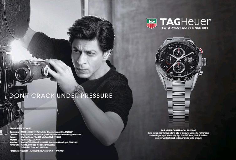 ♡♔SRKCFC♔♡™ (@srkchennaifc) on Twitter photo Shah Rukh Khan (<a href="/iamsrk/">Shah Rukh Khan</a>) in Tag Heuer Advertisement.
"Dont Crack Under Pressure" Shah Rukh Khan (<a href="/iamsrk/">Shah Rukh Khan</a>) in Tag Heuer Advertisement.
"Dont Crack Under Pressure"