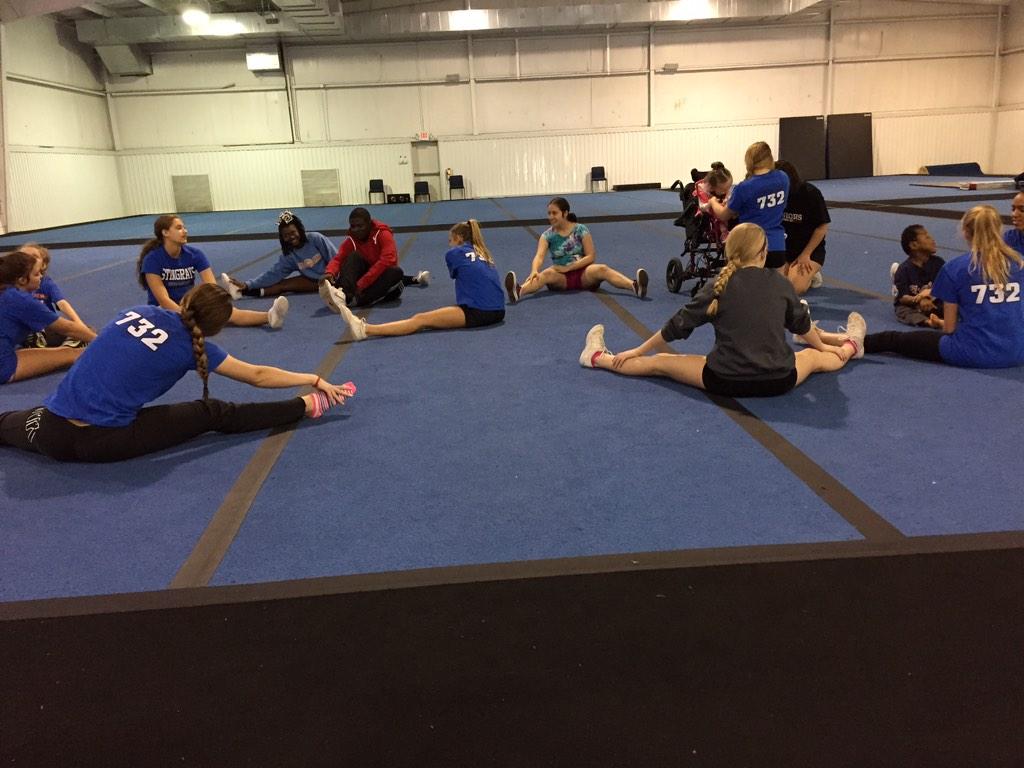 Doing some stretches to get practice started!