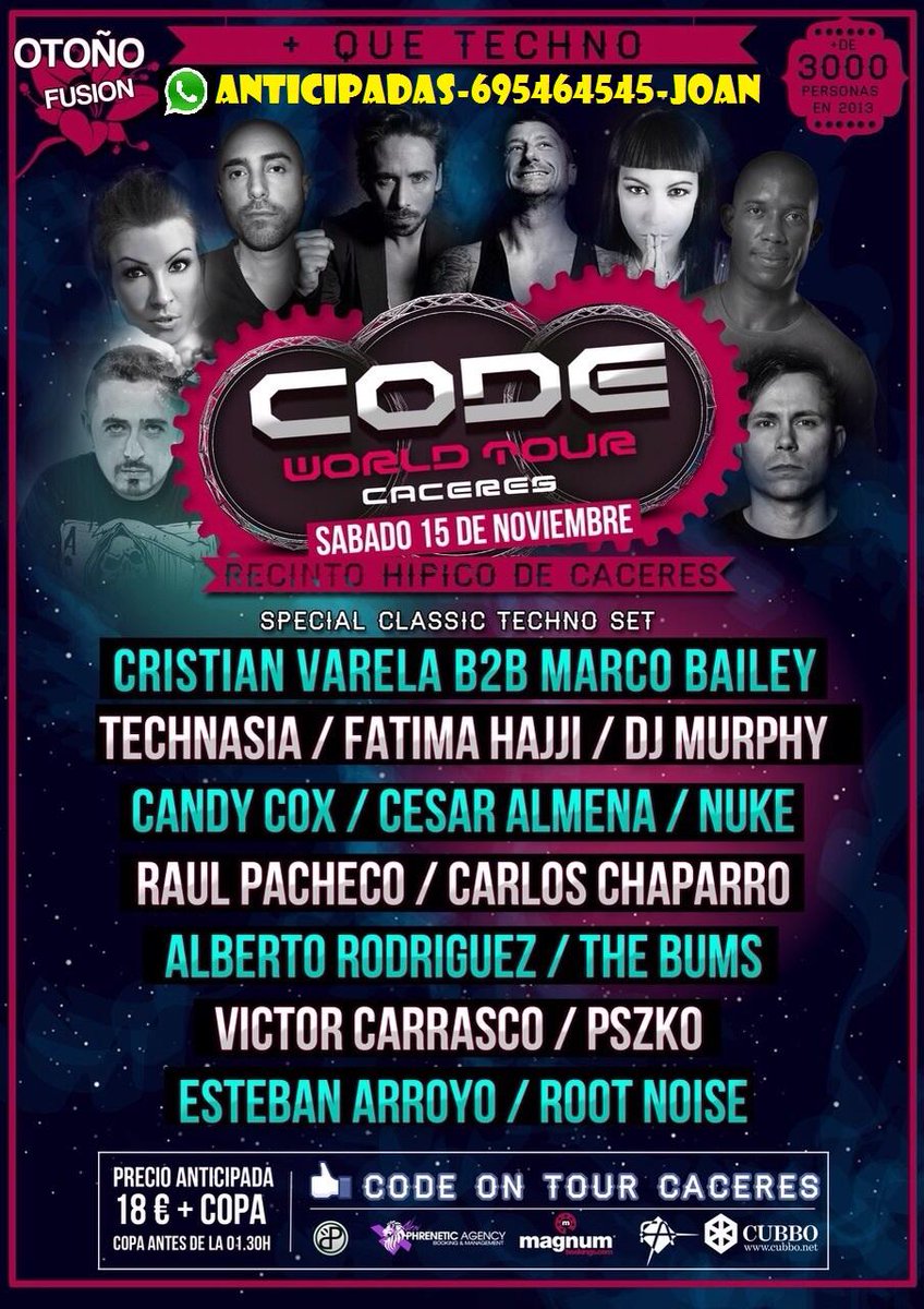 JoanRRPP's tweet photo. <<ÚLTIMA SEMANA>>
CONSIGUE YA TU ENTRADA ANTICIPADA 
PARA @codeworldtours 
18 EUROS+COPA AL 695464545
NO QUEDA NADA! http://t.co/Qta6LEU5zW
