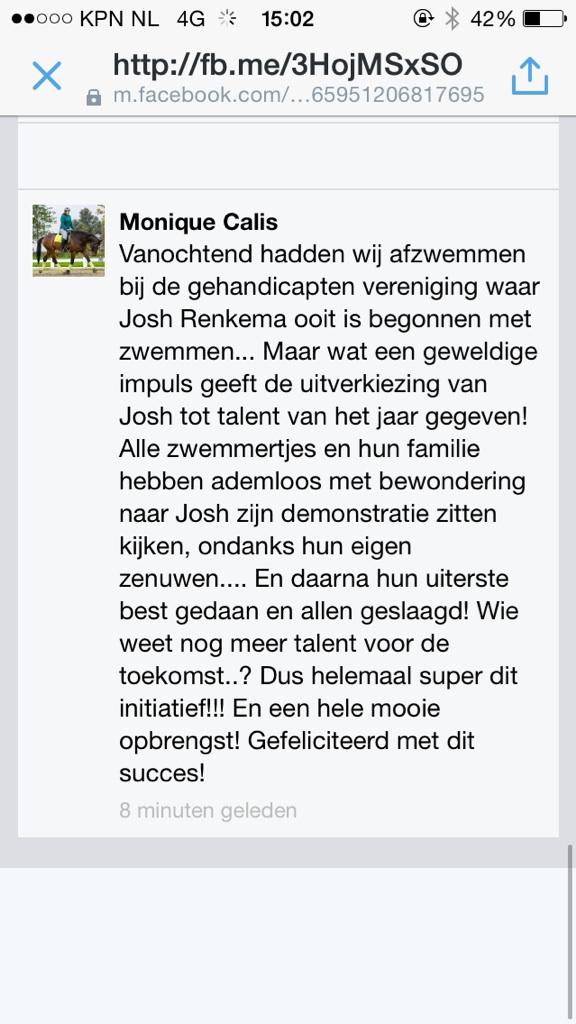 fondsGsport's tweet photo. Josh Renkema inspireert!!! http://t.co/vaNifv7n9f