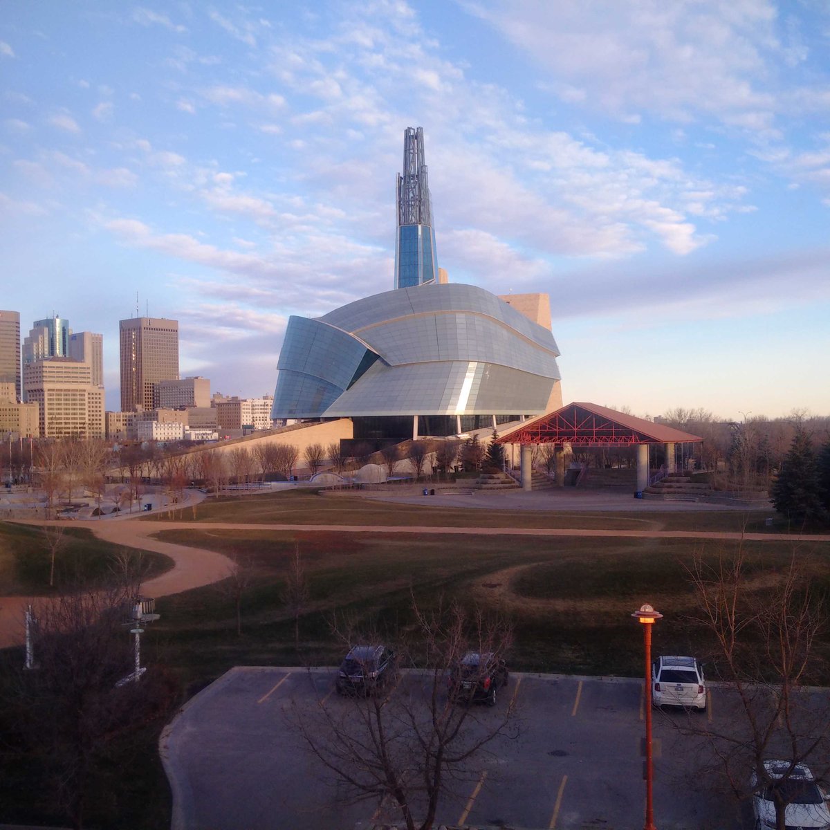 Awesome view from my hotel window. #canadianhumanrightsmuseum #winnipeg
