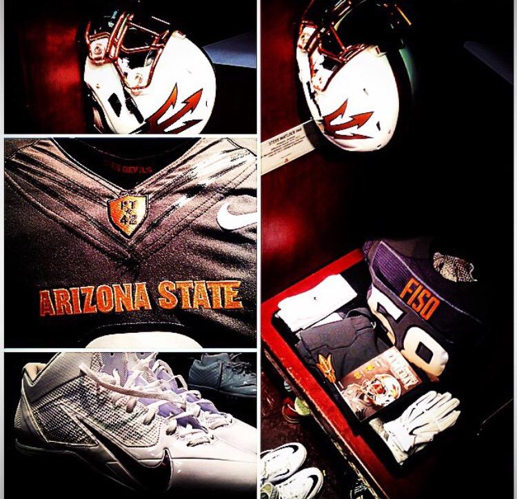 You have to see these "Desert Fuel" uniforms @FootballASU will wear today vs. Notre Dame. Great job <a href="/SunDevilEquip/">Sun Devil Equipment</a>!