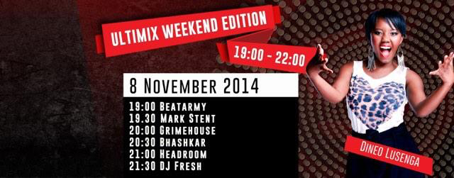DineoLusenga's tweet photo. I'm away this w/end, @Thando_Thabethe will be handling bizniz on #UltimixWeekendEdition SICK LINE UP! Fresh is back:) http://t.co/ZjlbVTyi3K