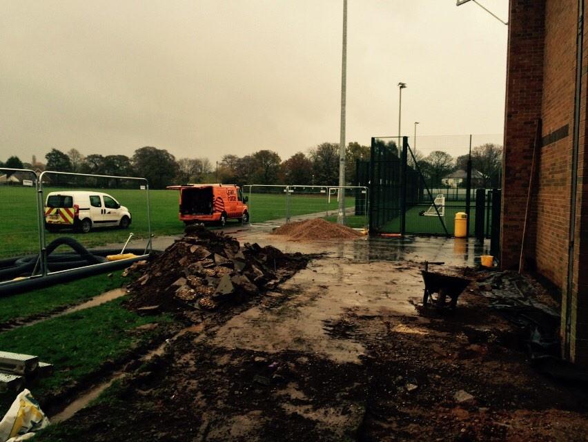 Nice dig out job at school - we work rain sleet or snow