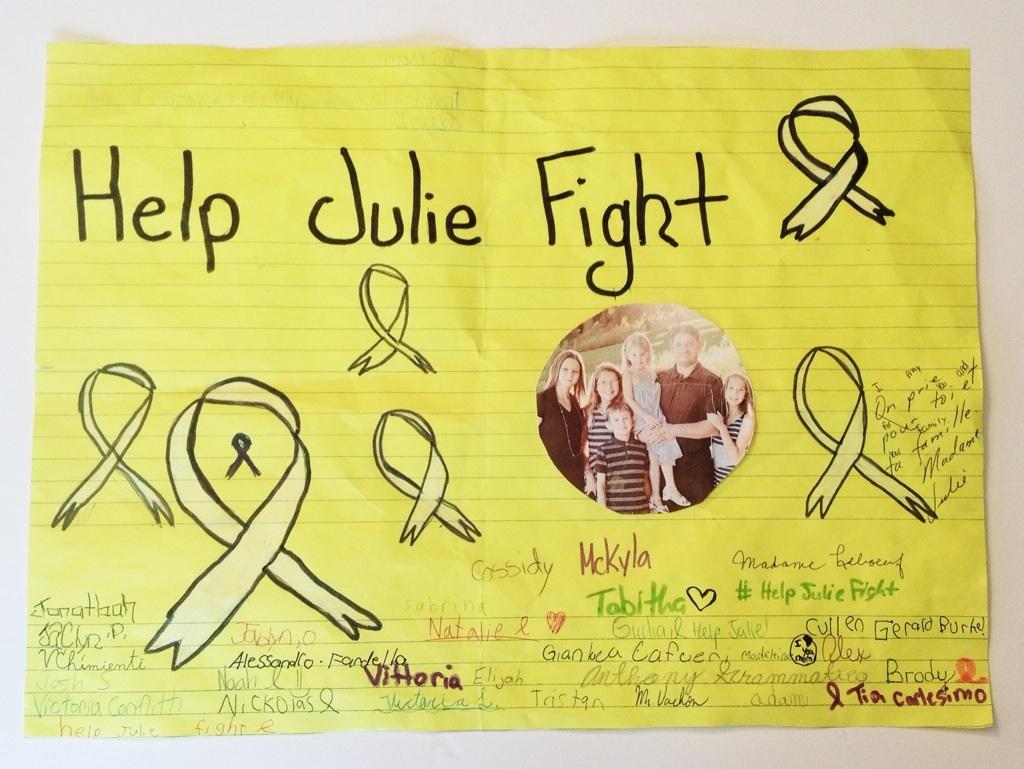 HelpJulieFight's tweet photo. Love Madeleine and St. Peter's Grade 5s 
#helpjuliefight http://t.co/nxFNY5iC6K