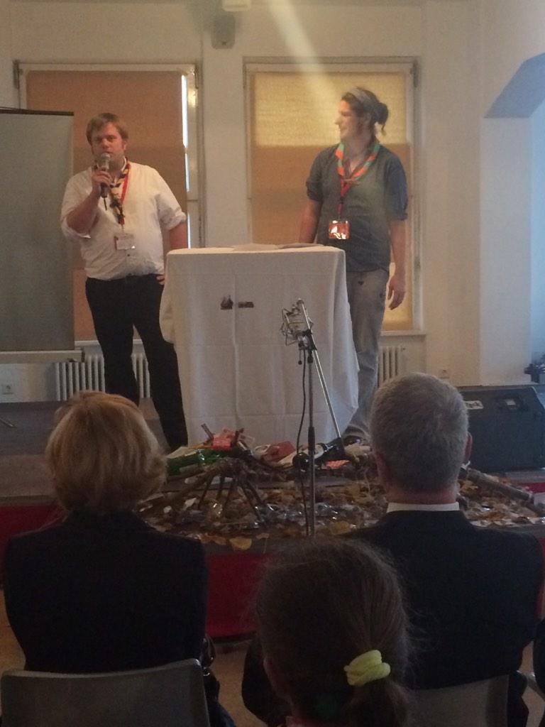 ScoutingTrain's tweet photo. Mische and Benny for the #ScoutingTrain Executive Board: "Thank you for organizing this meeting for us!" http://t.co/oM8WumreKQ
