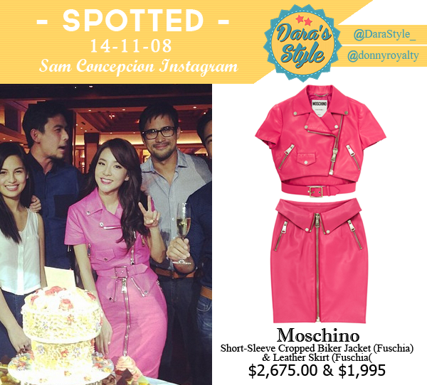 2NE1crew's tweet photo. 141108 - #2NE1 Dara Wearing @Moschino's S/S 15: Barbie World (cr DaraStyle_ )  http://t.co/H3LRTsYP7j
