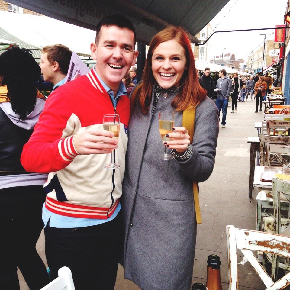 hypeappco's tweet photo. Hype tour guide Rima and Nik from @elgansocafe enjoying Cava! #hypetours come visit this place! http://t.co/ad8ogWP95H