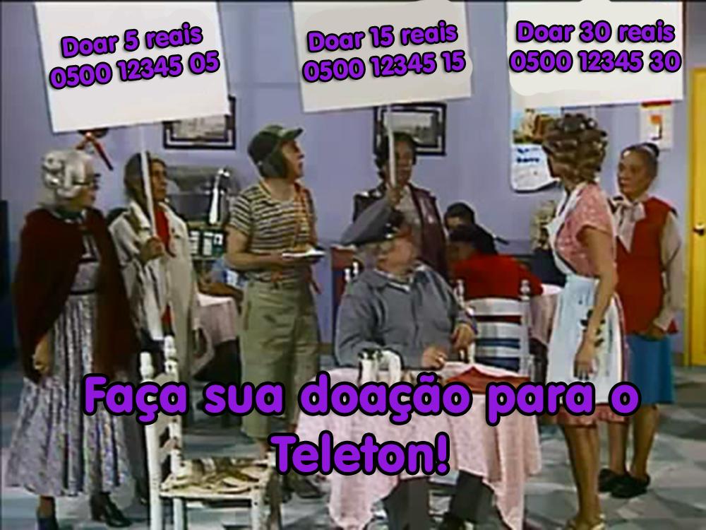 No restaurante da Dona Florinda a galera já sabe os números para você ligar e ajudar a AACD! #SomosTodosTeleton