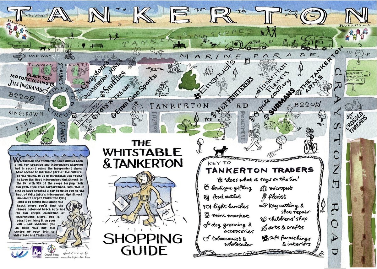 IndieShopGuide's tweet image. The wonderful #Tankerton, pick up your copy from all #IndieShops in Whit &amp;amp; Tank - artwork by @HaveAGander1