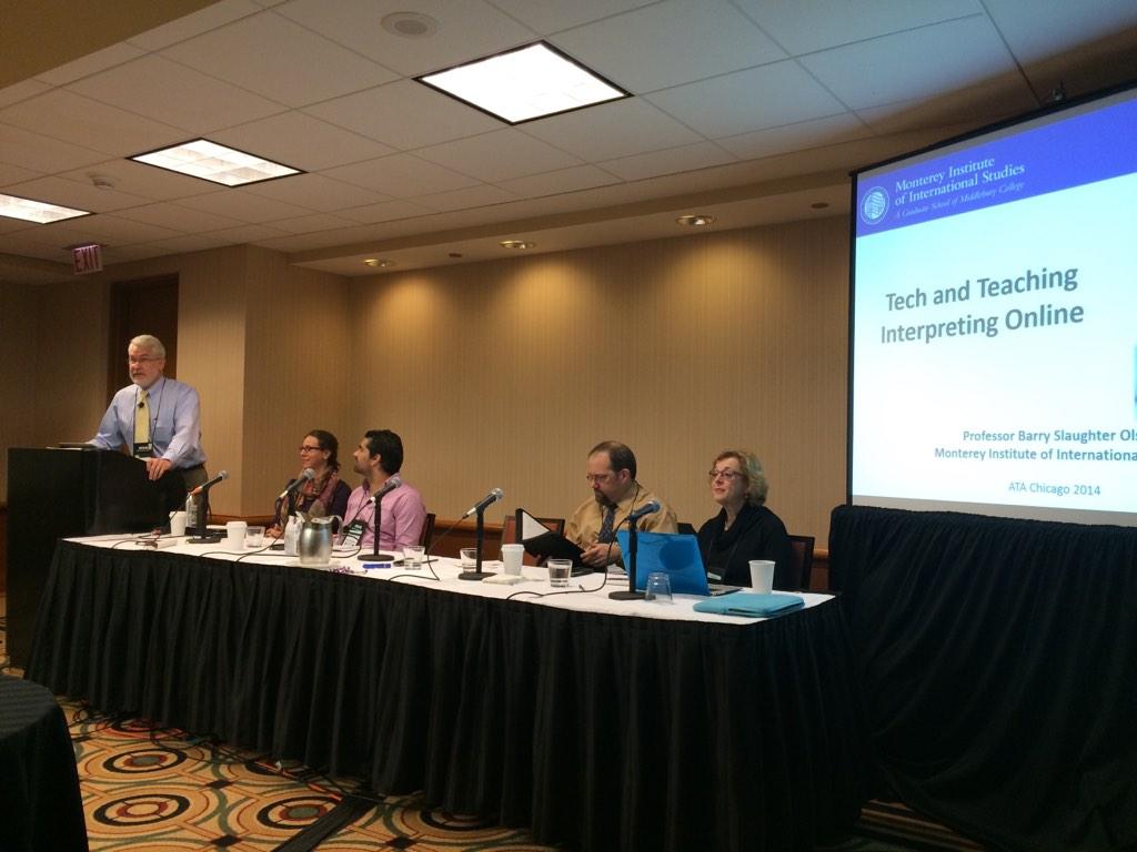 InterpAmerica's tweet image. #ata55 @ProfessorOlsen doing a "show and tell" of what can be taught online for #1int