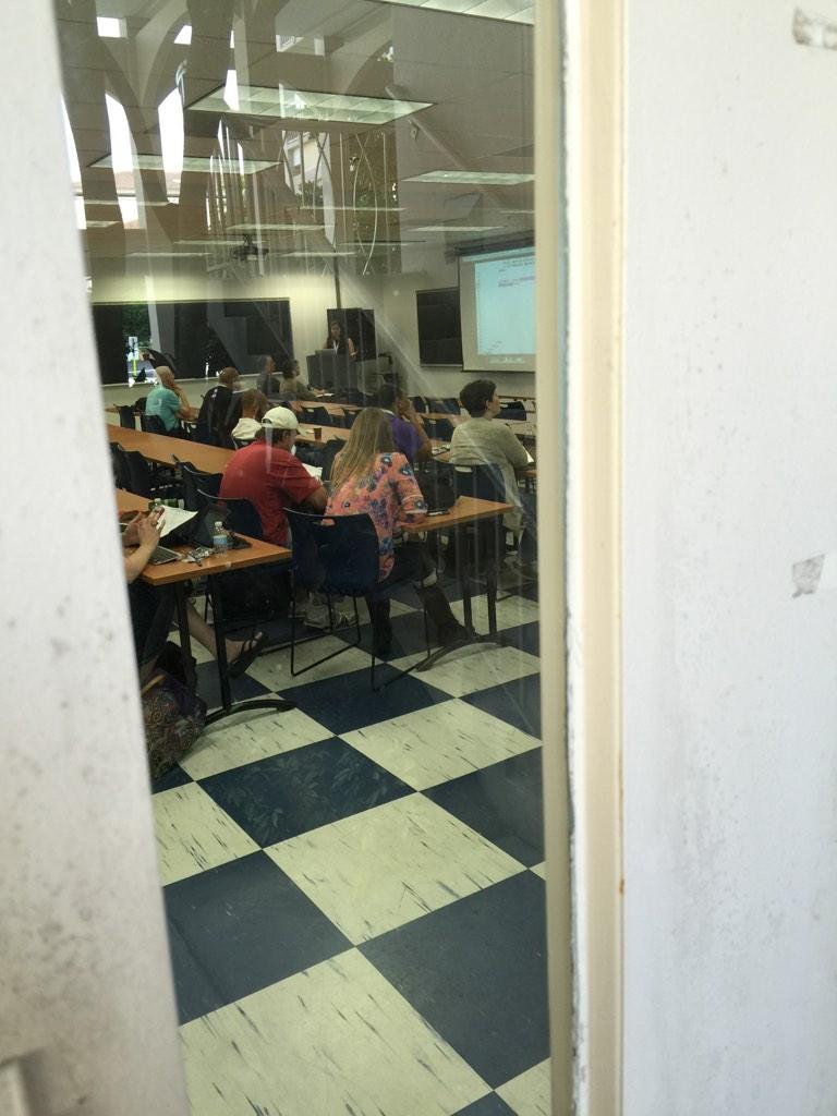 Watching <a href="/hbuchel/">Hugo Buchel</a> talk at #DNNCON from outside so I don't make her nervous