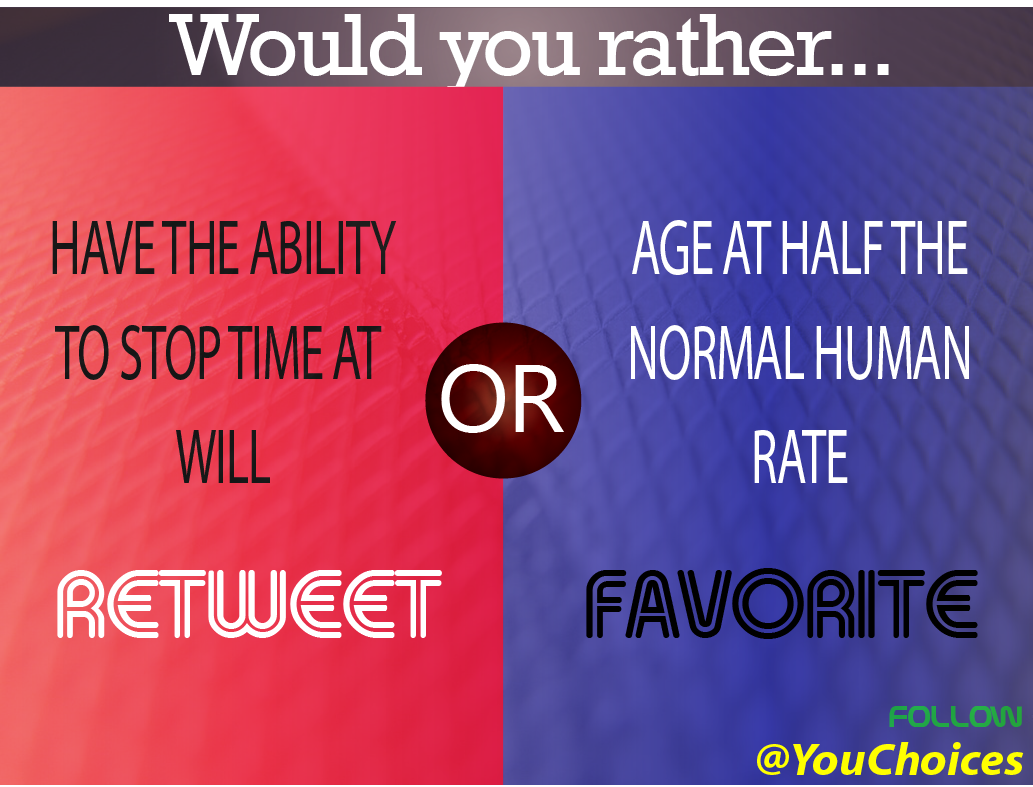 YouChoices's tweet image. Time or age?